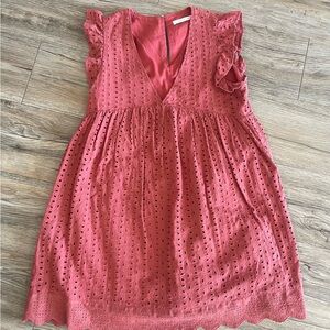 Dry Goods (Mustard Seed) Rust Eyelet Romper Dress, Size: Small
